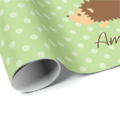 Cute personalized hedgelpolkadot wrappaper cadeaupapier (Rol Hoek)