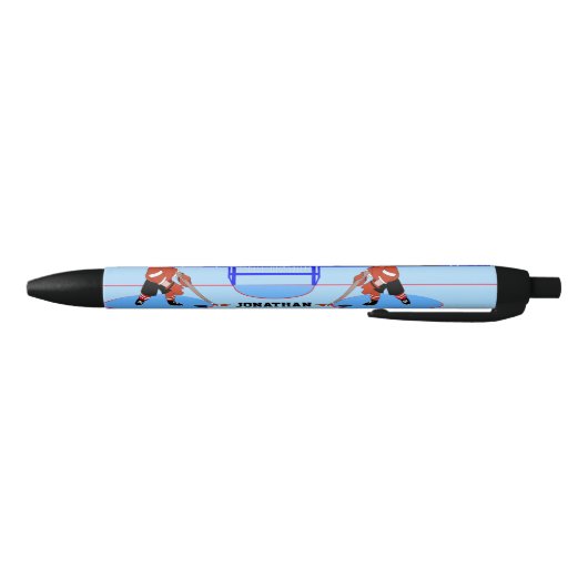Cute Personalized Ice Hockey star rw Zwarte Inkt Pen (Bodem)
