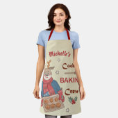 Cute Personalized Kerstbaking Crew Schort (Gedragen)