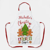 Cute Personalized Kerstbaking Team Schort (Voorkant)