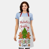 Cute Personalized Kerstbaking Team Schort (Gedragen)