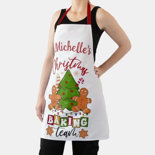 Cute Personalized Kerstbaking Team Schort (Insitu)