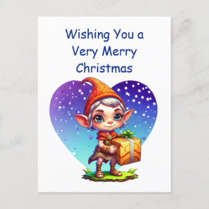 Cute Personalized Kerstmis Elf Briefkaart