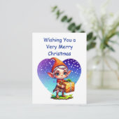 Cute Personalized Kerstmis Elf Briefkaart (Staand voorkant)