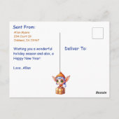 Cute Personalized Kerstmis Elf Briefkaart (Achterkant)