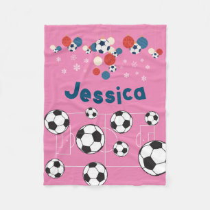 Cute Personalized Kerstmis Football Voetbal Fleece Deken