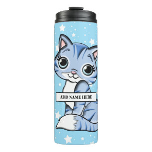 Cute Personalized Kitten Thermal Tumbler Thermosbeker