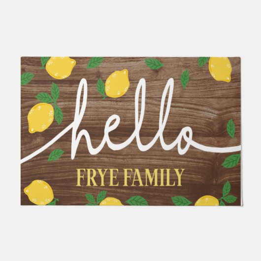 Cute Personalized Lemons Mat,Hallo Lemon Deurmat (Voorkant)