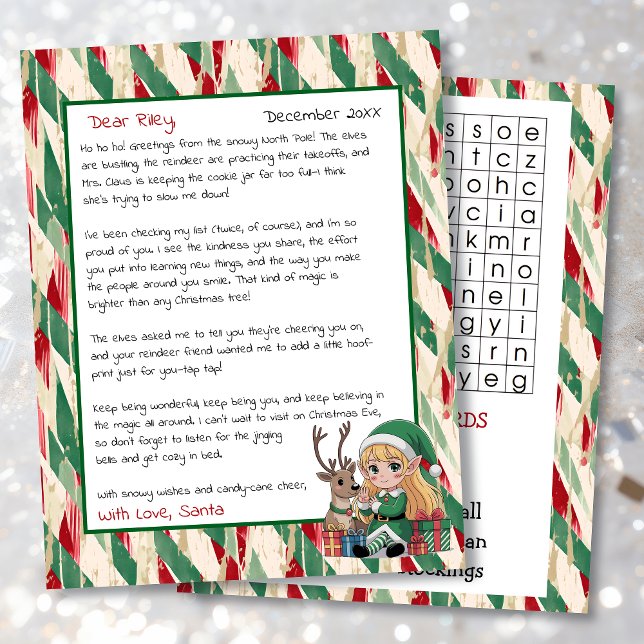 Cute Personalized Letter from Santa | Word Search (Creator heeft geüpload)