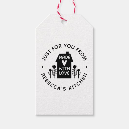 Cute Personalized made with Love Gift Label Cadeaulabel (Voorkant)