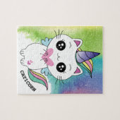 Cute Personalized Magical Caticorn Legpuzzel (Horizontaal)