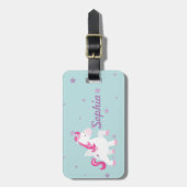 Cute Personalized Magical Unicorn Bagagelabel (Voorkant verticaal)