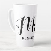 Cute Personalized Mrs Pas getrouwd Typography Latte Mok (Linkerhoek)