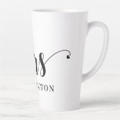 Cute Personalized Mrs Pas getrouwd Typography Latte Mok (Rechts)