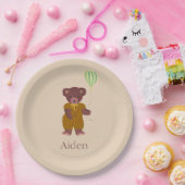 Cute Personalized Name Beer Beige Children's Papieren Bordje (Feest)