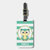Cute Personalized owl Luggage Tag Bagagelabel (Voorkant verticaal)