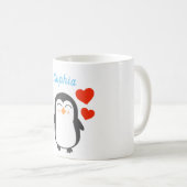 Cute Personalized Penguin Koffiemok (Voorkant rechts)