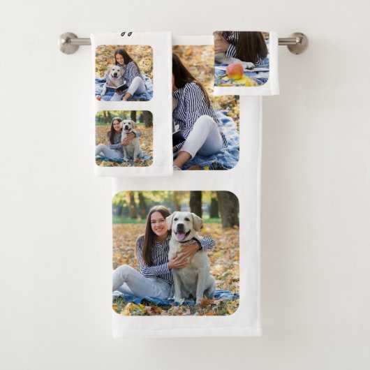 Cute Personalized Pet Hondenliefhebber Photo Colla Bad Handdoek (Insitu)