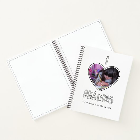 Cute Personalized Photo Sketchbook Notitieboek (Binnen)
