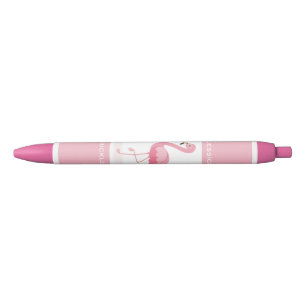Cute Personalized Pink Flamingo Zwarte Inkt Pen