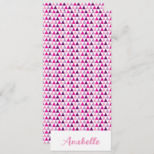 Cute Personalized Pink Geometric Pattern Bladwijze (Voorkant / Achterkant)