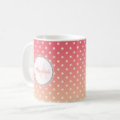 Cute Personalized Pink Pot Ombre Koffiemok (Voorkant links)