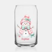 Cute Personalized Pink Snowman  (Recto)