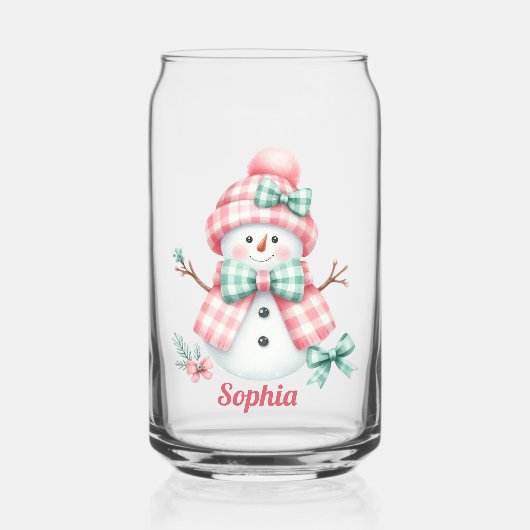 Cute Personalized Pink Snowman (Recto)