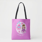 Cute Personalized Princess Pink Monogram Kinder Draagtas (Voorkant)