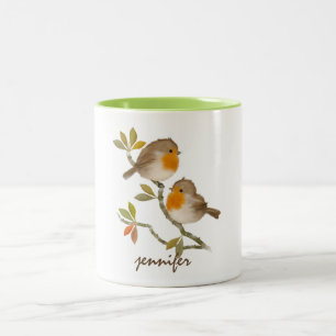Cute Personalized Robin Redborst Bird Mok