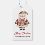 Cute Personalized Santa Christmas Holiday Cadeaulabel (Voorkant)
