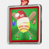 Cute Personalized Softball-kerstsieraden Metalen Ornament (Links)