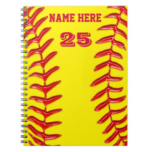 Cute PERSONALIZED Softball-laptops, JOUW TEKST Notitieboek