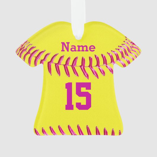 Cute Personalized Softball Ornaments, Jersey Shirt Ornament (achterkant)