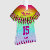 Cute Personalized Softball Ornaments, Jersey Shirt Ornament (voorkant)
