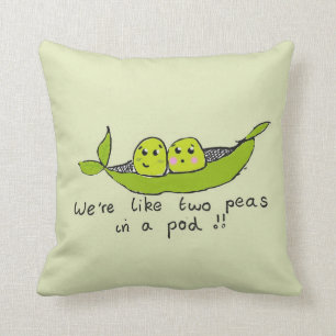 Cute personalized twee erwten in een peul kussen