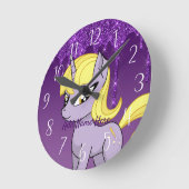 Cute Personalized Unicorn  Ronde Klok (Hoek)