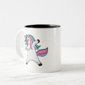 Cute Personalized Unicorn Two-Tone Coffee Mok (Voorkant links)
