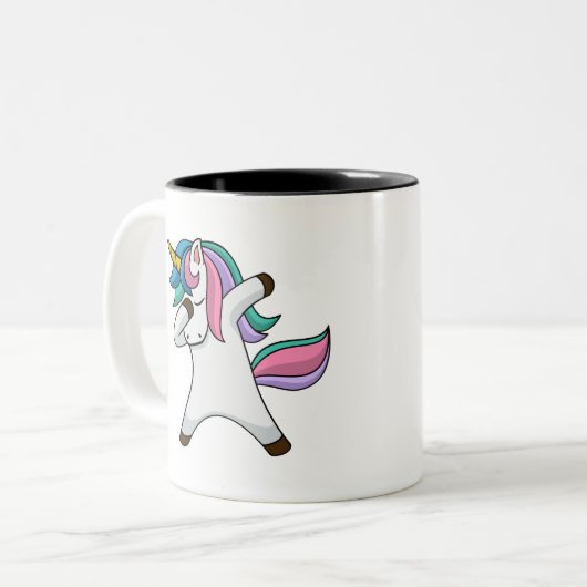 Cute Personalized Unicorn Two-Tone Coffee Mok (Voorkant links)