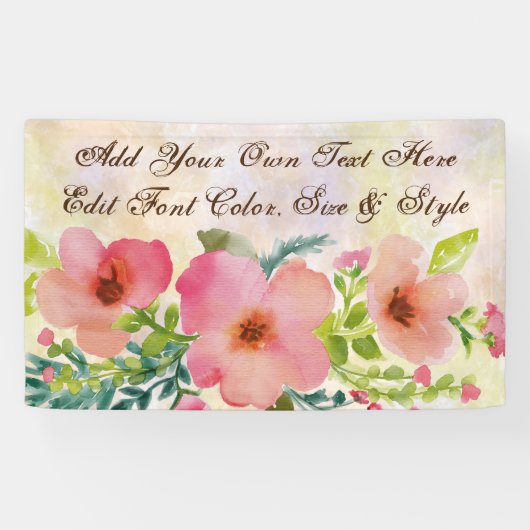 Cute personalized waterverf floral spandoek (Horizontaal)
