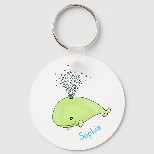 Cute Personalized Whale Sleutelhanger (Voorkant)