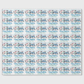 Cute Personalized Winter Penguin Snowflake Holiday Cadeaupapier (Vlak)