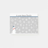 Cute Personalized Winter Snow/Snowman Post it Post-it® Notes (Voorkant)