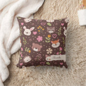Cute Personalized Woodland Animals Pattern Kinder Kussen (Deken)