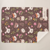 Cute Personalized Woodland Animals Pattern Kinder Sherpa Deken (Voorkant (horizontaal))