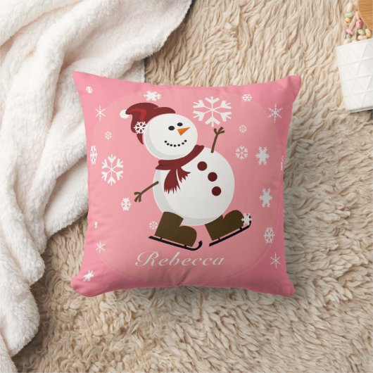 Cute Personalized Xmas Snowman Kussen (Deken)