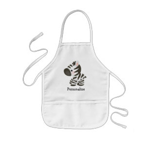 Cute Personalized Zebra Apron Kinder Schort