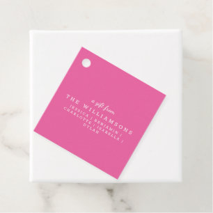 Cute personated a Gift from Modern Hot Pink Bedankjes Labels