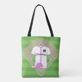 Cute Personated Baseball roze Draagtas (Achterkant)