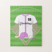 Cute Personated Baseball roze Legpuzzel (Verticaal)